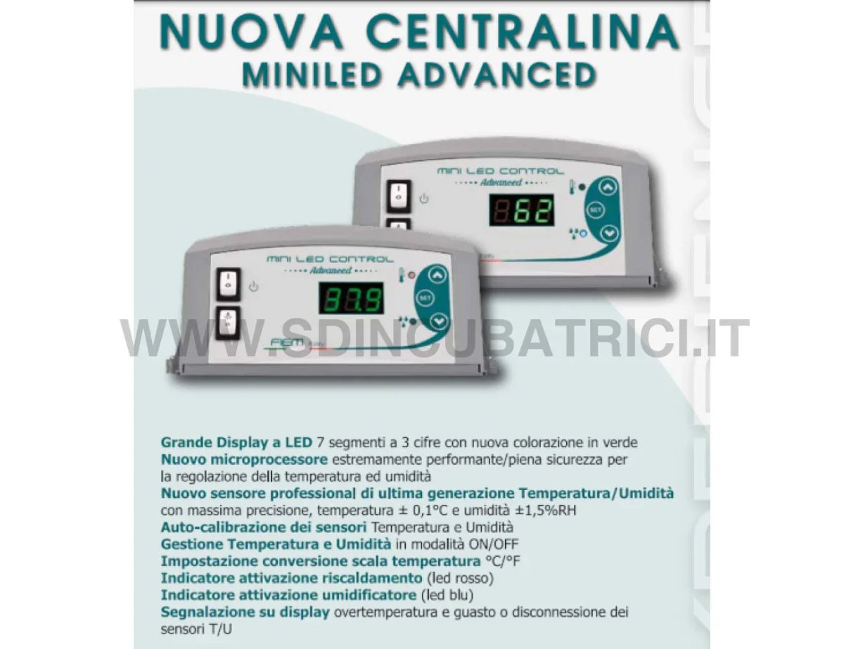 Schiusa Fiem MG 50H Miniled Advanced - Camera di Schiusa Professionale - SD Incubatrici 